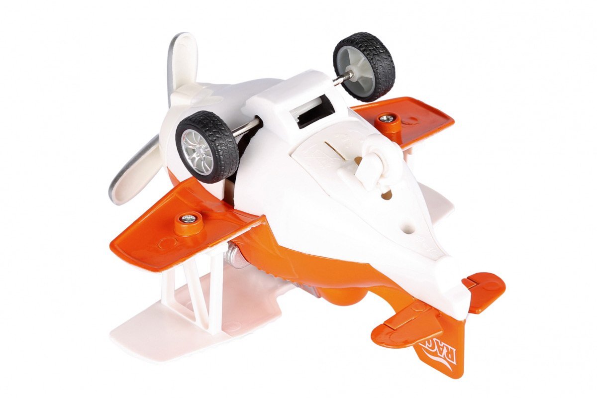 Metalowy samolot bezwładnościowy Same Toy Aircraft pomarańczowy ze światłem i muzyką SY8012Ut-1 - obrazek 4