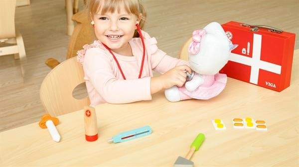 Drewniany zestaw do zabawy Viga Toys Walizka Doktora 50530 - obrazek 3