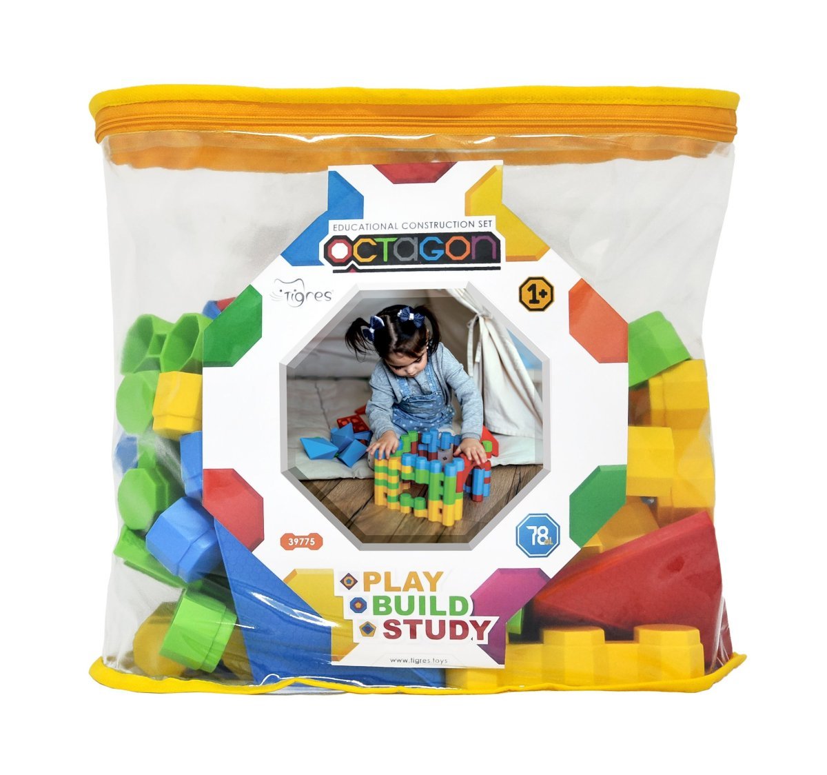 Zestaw konstrukcyjny "Oktagon" 78 elementów w woreczku, Tygrysy