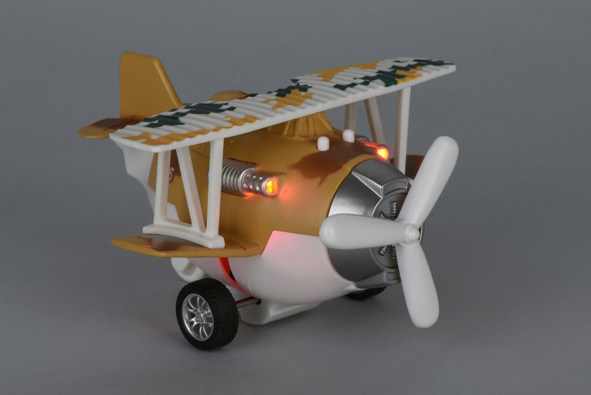 Metalowy samolot bezwładnościowy Same Toy Aircraft brązowy z oświetleniem i muzyką SY8015Ut-3 - obrazek 2