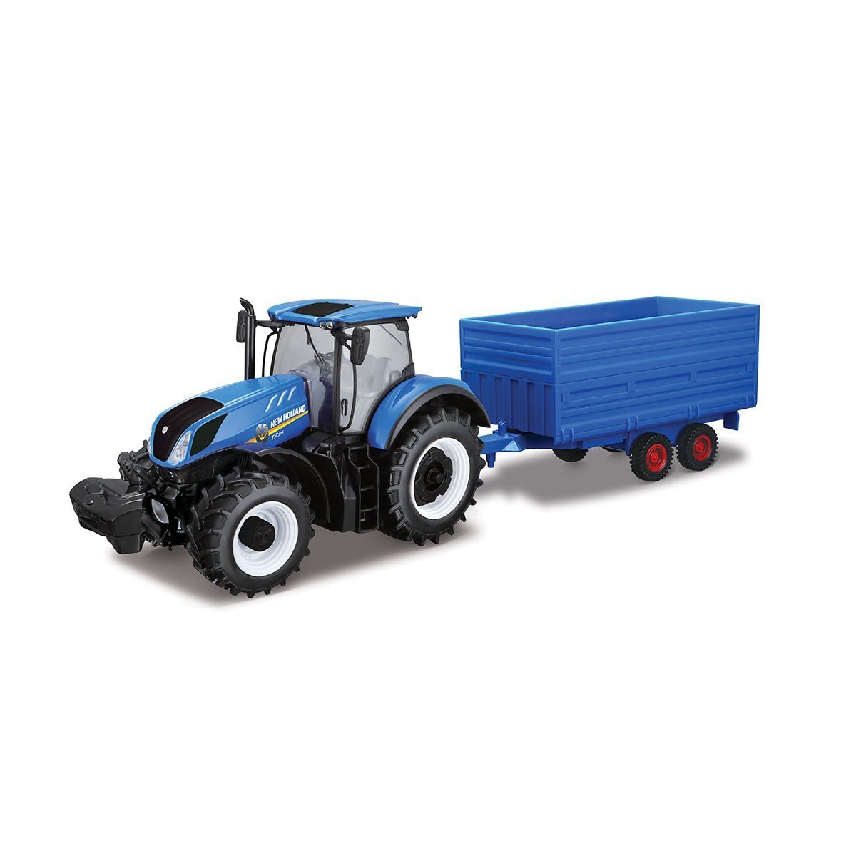 Ciągnik rolniczy Bburago New Holland z przyczepą, model samochodu serii 18-44067