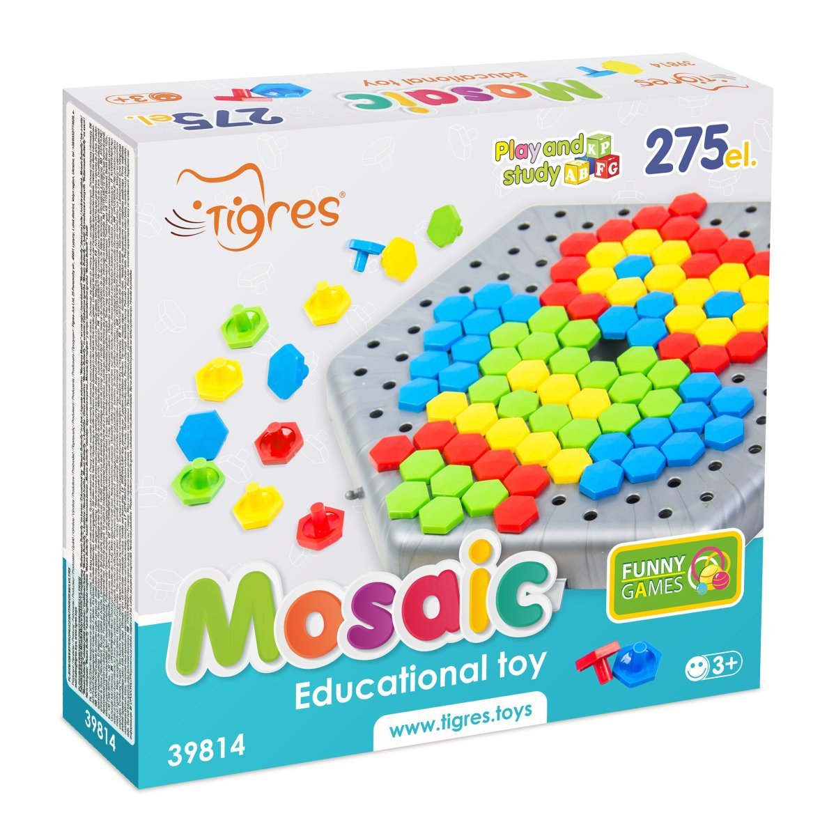 Mozaika "Motyl" 275 szt. w pudełku, Tygrysy