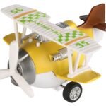 Metalowy samolot bezwładnościowy Same Toy Aircraft żółty ze światłem i muzyką SY8015Ut-1