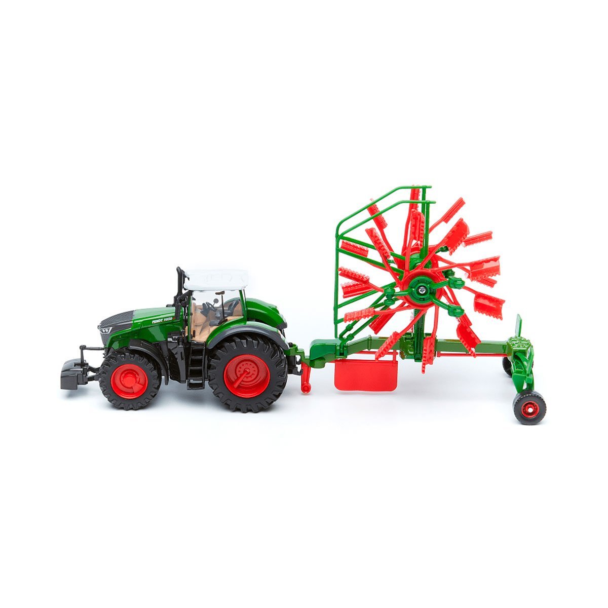 Model ciągnika Fendt 1050 Vario z wałkiem zgrabiarki 10 cm Bburago 18-31665 - obrazek 6