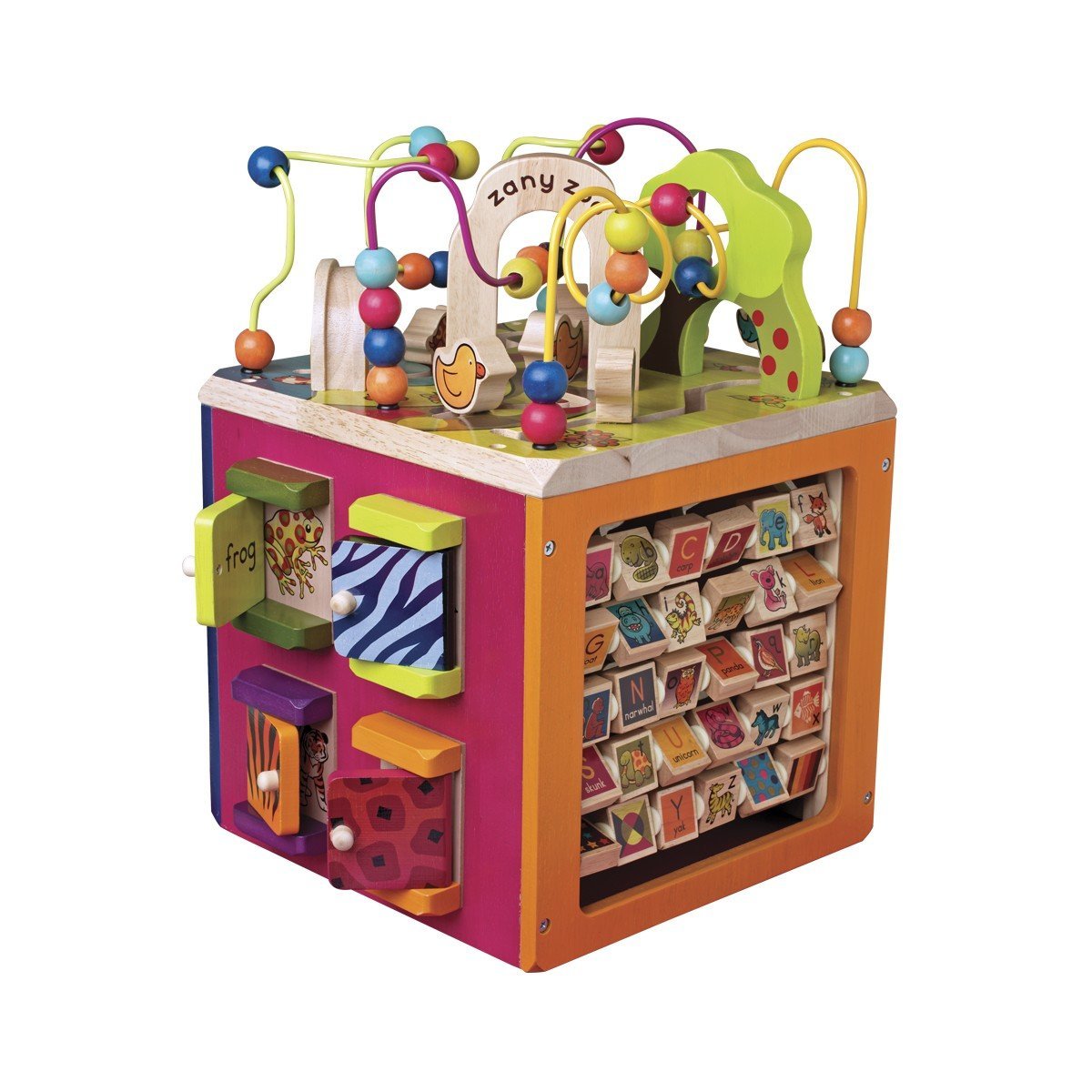 Drewniana zabawka edukacyjna - Zoo-cube (rozmiar 34x30x45 cm) Battat BX1004X