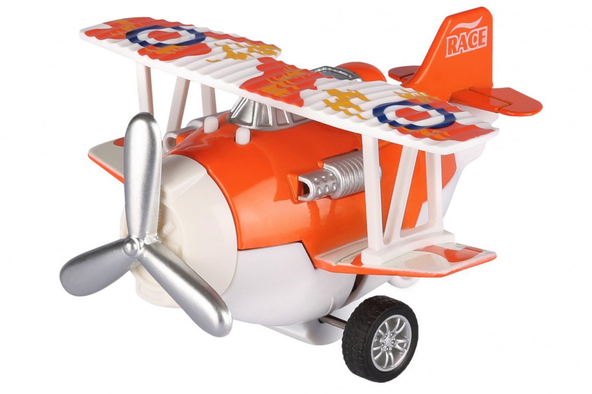 Metalowy samolot bezwładnościowy Same Toy Aircraft pomarańczowy ze światłem i muzyką SY8012Ut-1