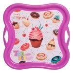 Tacka na naczynia "Sweet Party" z naklejką termiczną w kolorze fioletowym