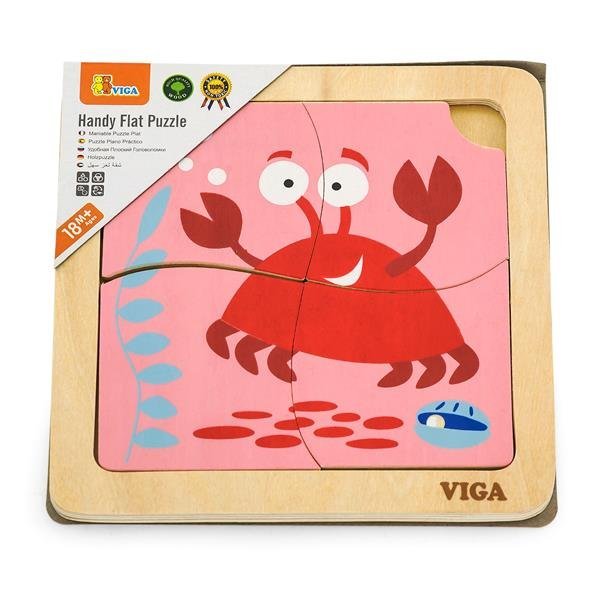 Drewniana mini układanka Viga Toys Krab, 4 elementy 50146 - obrazek 3