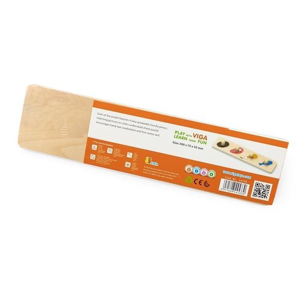 Drewniana rama z wkładem Viga Toys Mięso i ryby 44533 - obrazek 3