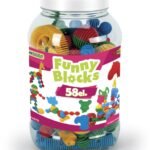 Zestaw konstrukcyjny "Funny Blocks" - 58 elementów (duży słoik)