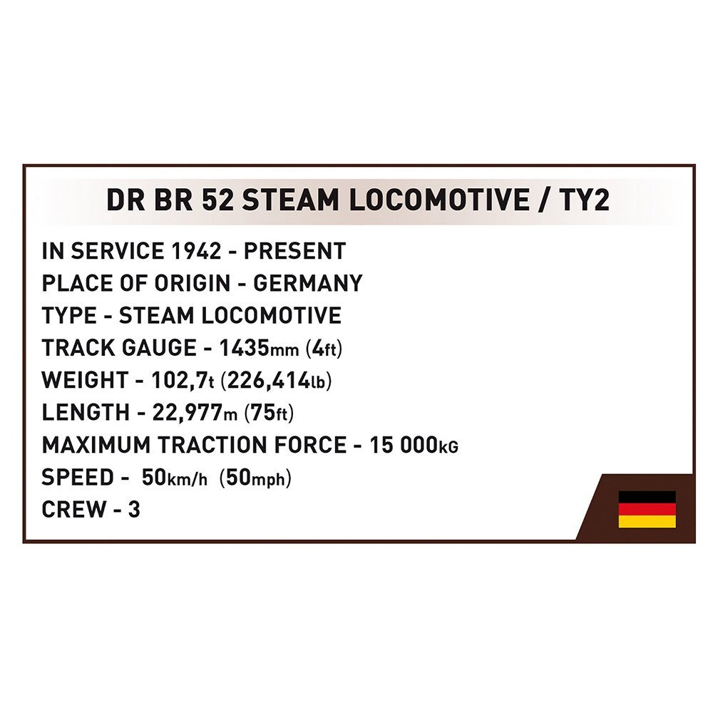 Lokomotywa COBI DRB Class 52 Exclusive Set, skala 1:35, 2623 części - obrazek 3