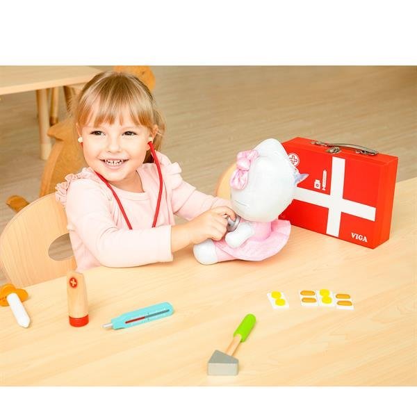 Drewniany zestaw do zabawy Viga Toys Walizka Doktora 50530 - obrazek 2
