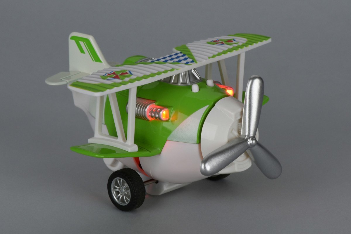 Metalowy samolot bezwładnościowy Same Toy Aircraft zielony ze światłem i muzyką SY8012Ut-4 - obrazek 2