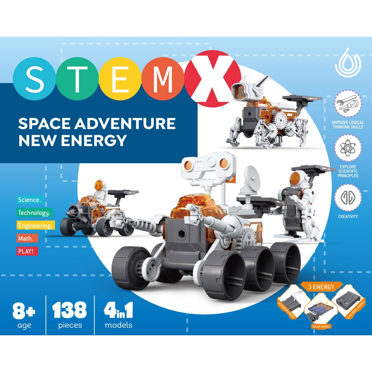 Konstruktor 4w1 138 części Kosmiczna przygoda Stem 73049 - obrazek 3