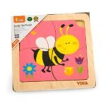 Drewniana mini układanka Viga Toys Bee, 4 elementy 50138