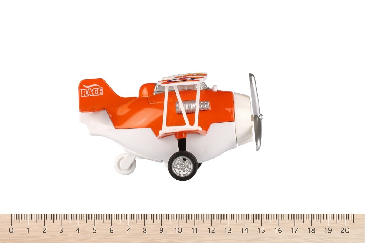 Metalowy samolot bezwładnościowy Same Toy Aircraft pomarańczowy ze światłem i muzyką SY8012Ut-1 - obrazek 3