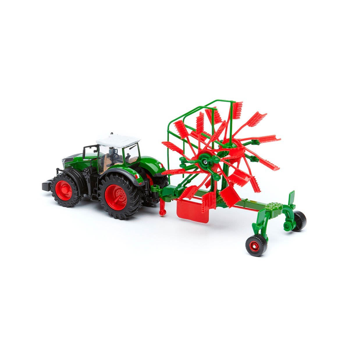 Model ciągnika Fendt 1050 Vario z wałkiem zgrabiarki 10 cm Bburago 18-31665 - obrazek 5
