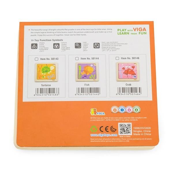 Drewniana mini układanka Viga Toys Turtles, 4 elementy 50143 - obrazek 2