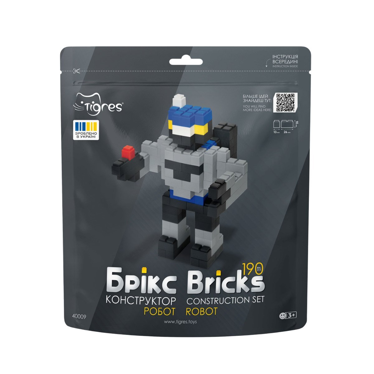 Konstruktor 190 elementów Robot Bricks Tigres 40009