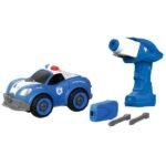 Samochód policyjny z silnikiem elektrycznym DIY, Przestrzenna kreatywność LM8021-DZ-1