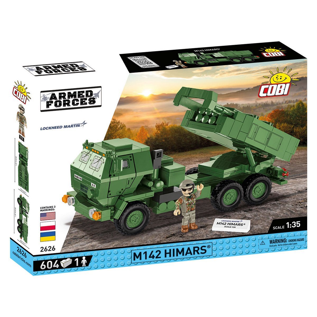 Konstruktor MLRS Himars M142 UA/PL/US 604 części Cobi COBI-2626