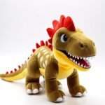 Dinozaur brązowy z czerwonymi kolcami